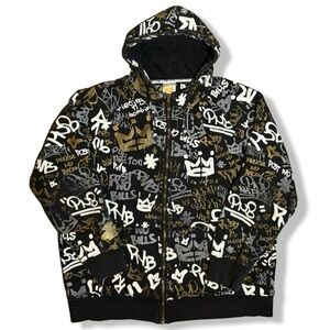 Vintage Y2K PNB Nation All Over Print Zip Up Hoodie